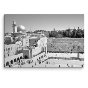 The Western Wall (Kotel), Jerusalem in Black and White - Canvas Wall Art