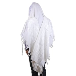 Talitnia Gilboa Traditional Non-Slip Tallit - White