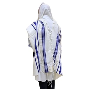 Talitnia Traditional Blue with Gold Stripes Pure Wool Tallit (Prayer Shawl)