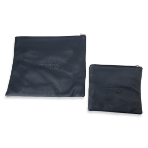 100% Leather Tallit and Tefillin Bags Set - Midnight Blue