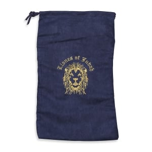 Velvet Shofar Bag Embroidered with Lion of Judah Design