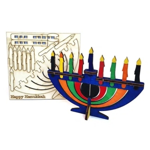 Kids 3D Wooden DIY Hanukkah Menorah Decoration