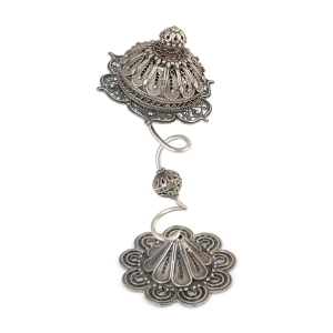 Swirling Flower-Shaped Havdalah Spice Box, Sterling Silver