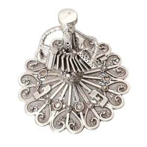 Sterling Silver Klezmer Accordion Player Dreidel