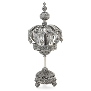 Traditional Yemenite Art Handcrafted Sterling Silver Filigree 6 in 1 Shabbat Set