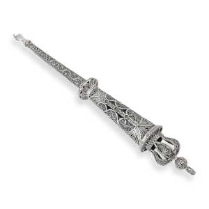 Shoham Yemenite Art Handcrafted Sterling Silver Torah Pointer with Regal Filigree Design
