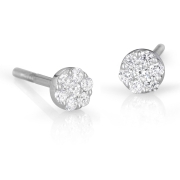 14K Gold Stud Earrings With White Diamonds 0.26 ct (Choice of Color)