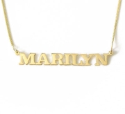 14K Yellow Gold Double Thickness Name Necklace in English