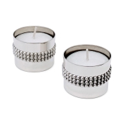 Bier Judaica 925 Sterling Silver Handcrafted Dual Travel Shabbat Candlesticks With Pearl Design