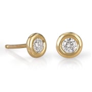 14K Gold Bezel Diamond Stud Earrings 0.30 ct (Choice of Color)