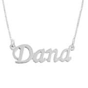  14K White Gold Double Thickness Name Necklace in English - Script Style