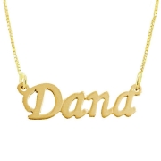 14K Gold Double Thickness Name Necklace in English - Rounded Print