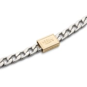 Men's Stainless Steel Chain Bracelet with Gold-Plated Hineni Pendant