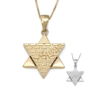 Jerusalem: 14K Gold Star of David Pendant Necklace