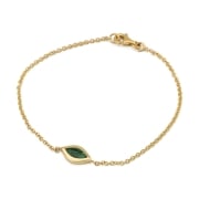 14K Gold Elegant Evil Eye Bracelet with Eilat Stone - Color Option