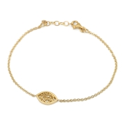 14K Gold Evil Eye Bracelet with Shema Yisrael - Color Option