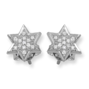 Star of David 14K Gold Diamond Stud Earrings