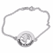 Double Thickness Silver Personalised Cupid Bracelet