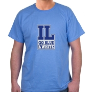 IL Go Blue and White T-Shirt (Choice of Colors)