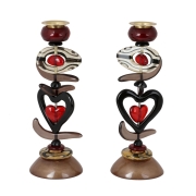 Yair Emanuel and Orna Lalo Heart Candlesticks 