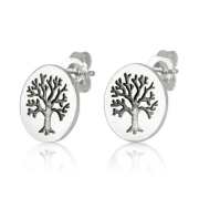 Marina Jewelry 925 Sterling Silver Tree of Life Earrings