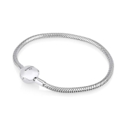 Sterling Silver Charm Bracelet - Snake Chain with Ball Clasp