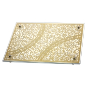 Designer Gold-Plated Challah Board With Shabbat Verses By Dorit Judaica 