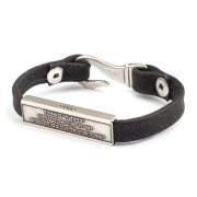 Silver and Leather Bracelet - Priestly Blessing (Numbers 6:24-26)