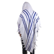 Talitnia "Gilboa" Traditional Tallit (Prayer Shawl) - Blue and Silver Stripes