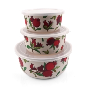 Yair Emanuel Bamboo Pomegranate Food Containers (Set of 3)