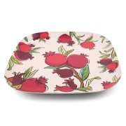 Yair Emanuel Bamboo Pomegranate Square Serving Tray