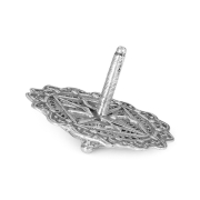 Traditional Yemenite Art Handcrafted Sterling Silver Flat-Topped Dreidel With Filigree Design