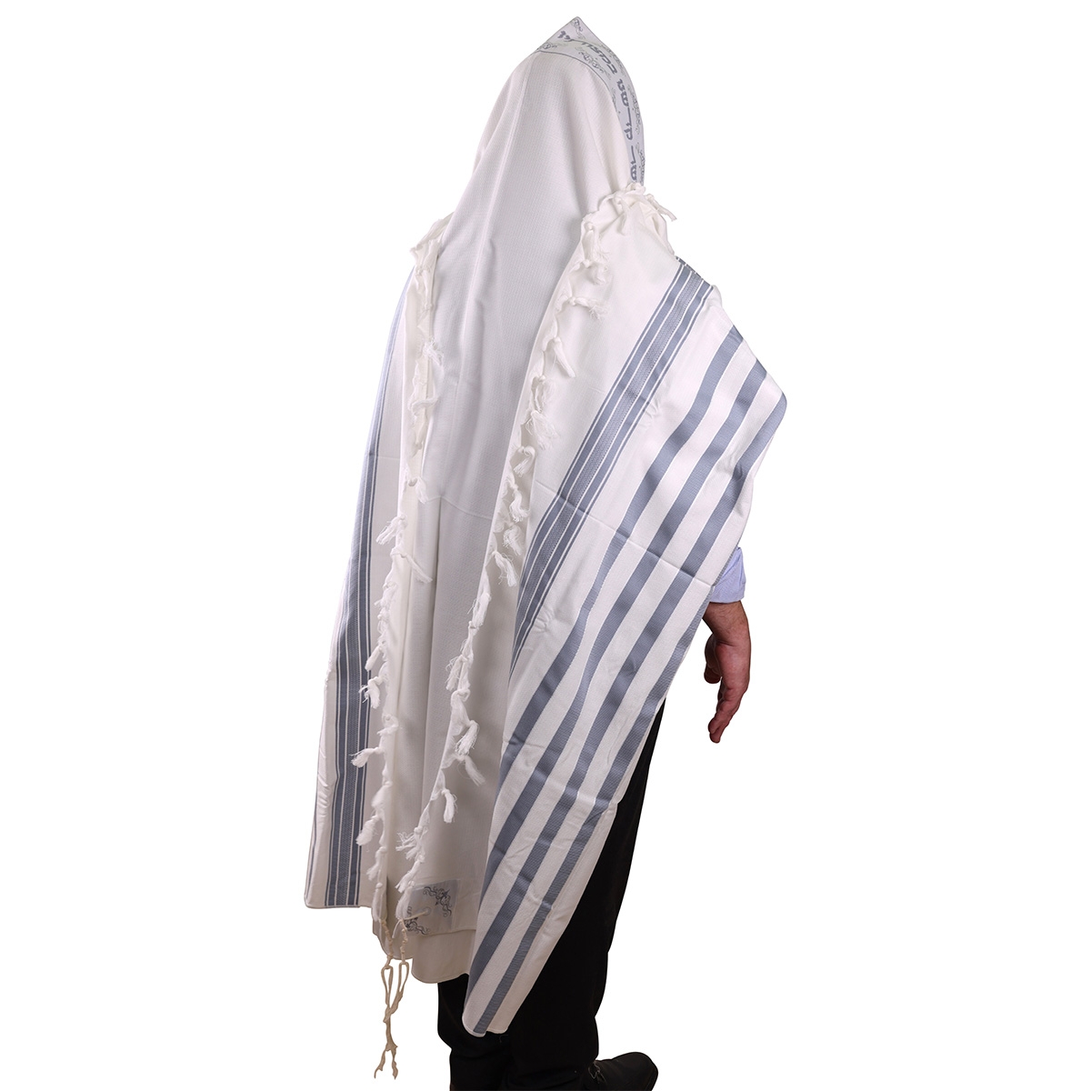 Grey cotton jersey with handmade tzitzit (15:38) – Yoffi ‒ The
