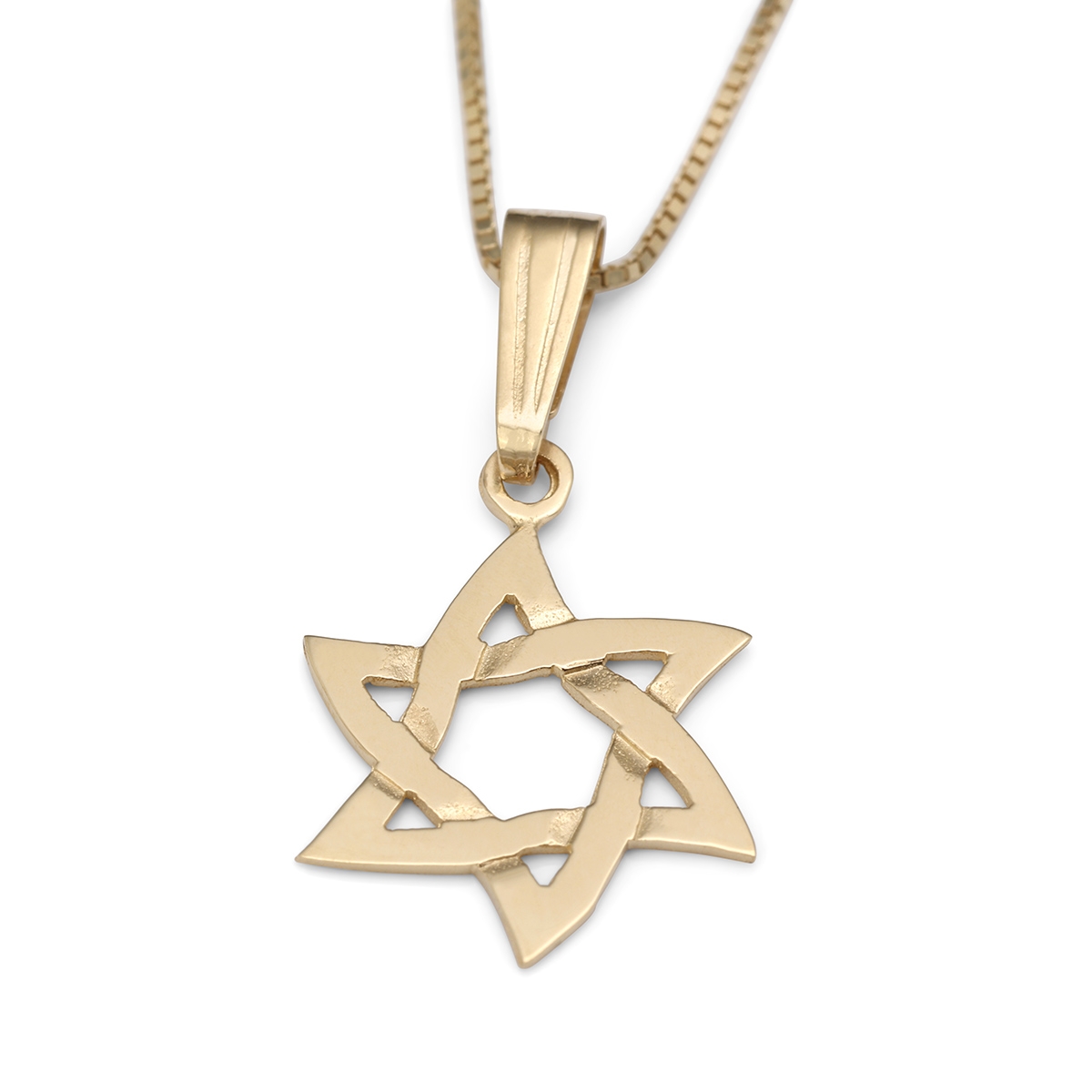 Deluxe 14K Gold Star of David Pendant Necklace, Jewish Jewelry
