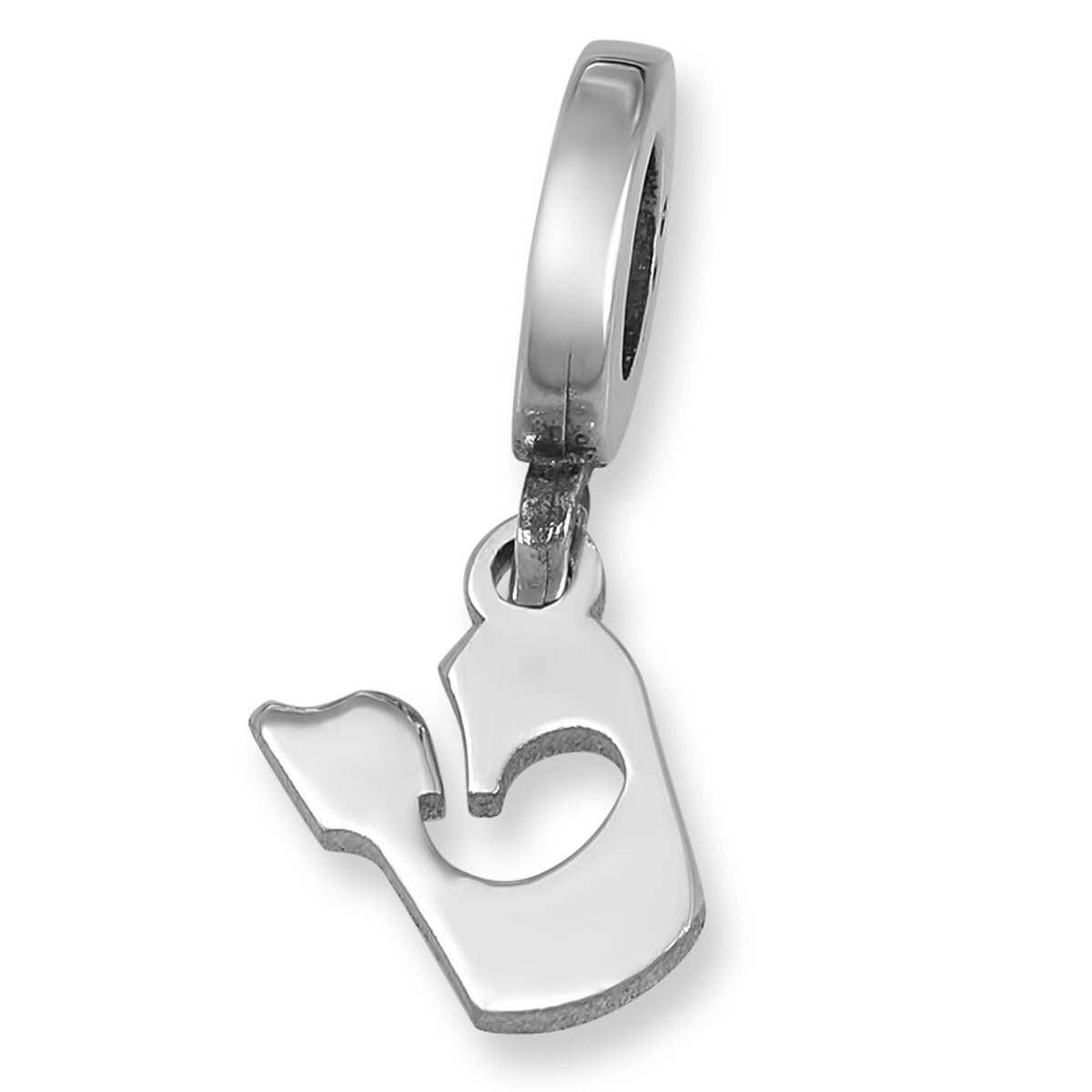 925 Sterling Silver Hebrew Letter Bead Charm, Jewish Jewelry
