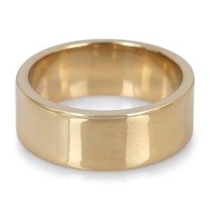 14K Gold Flat-Sided Traditional Jewish Wedding Ring – Made in Jerusalem – 8mm