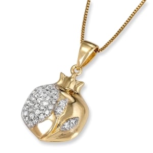 14K Yellow Gold Diamond-Encrusted Pomegranate Pendant