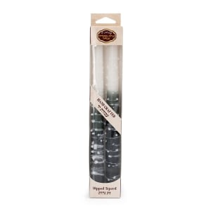 Dipped Taper Shabbat Candles - Black and White