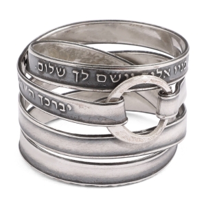 Blackened 925 Sterling Silver Priestly Blessing Wrap Ring (Numbers 6:24-26)