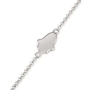 925 Sterling Silver Hamsa Bracelet – Rhodium Plated