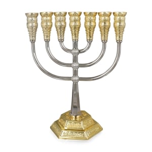 Chic Seven-Branched  Jerusalem Temple Menorah (Choice of Colors)