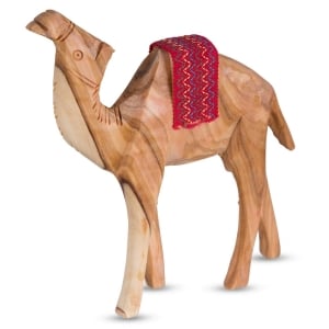 Olive Wood Standing Camel Figurine