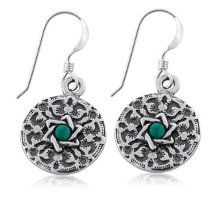 Sterling-Silver-Circle-Star-of-David-Earrings-with-Turquoise-Stone---Shema-Yisrael-GJ-0140_large.jpg