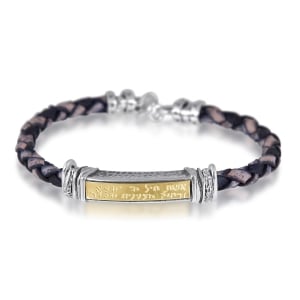 Woman of Valor: Leather, Gold and Silver Women's Bracelet (Variety of Colors) - Proverbs 31:10