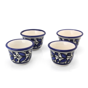 Armenian Ceramic Classic Blue and White Turkish Coffee Cup Set