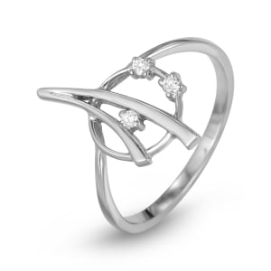 Anbinder 14K White Gold ‘Cosmic Wonder’ Saturn Ring with Diamonds