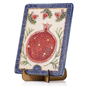 Art in Clay Limited Edition Handmade Pomegranate Ceramic Plaque Wall Hanging