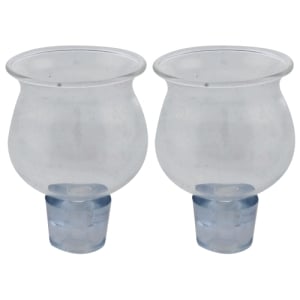 Glass Shabbat Oil Cup Holder - Pair