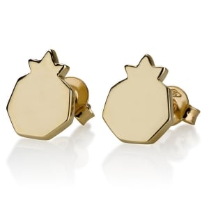 14K Gold Classic Pomegranate Stud Earrings