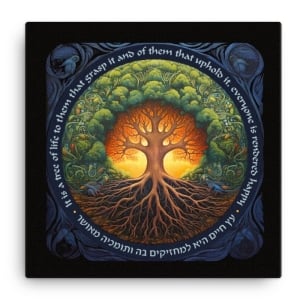 Colorful Tree of Life Print on Canvas